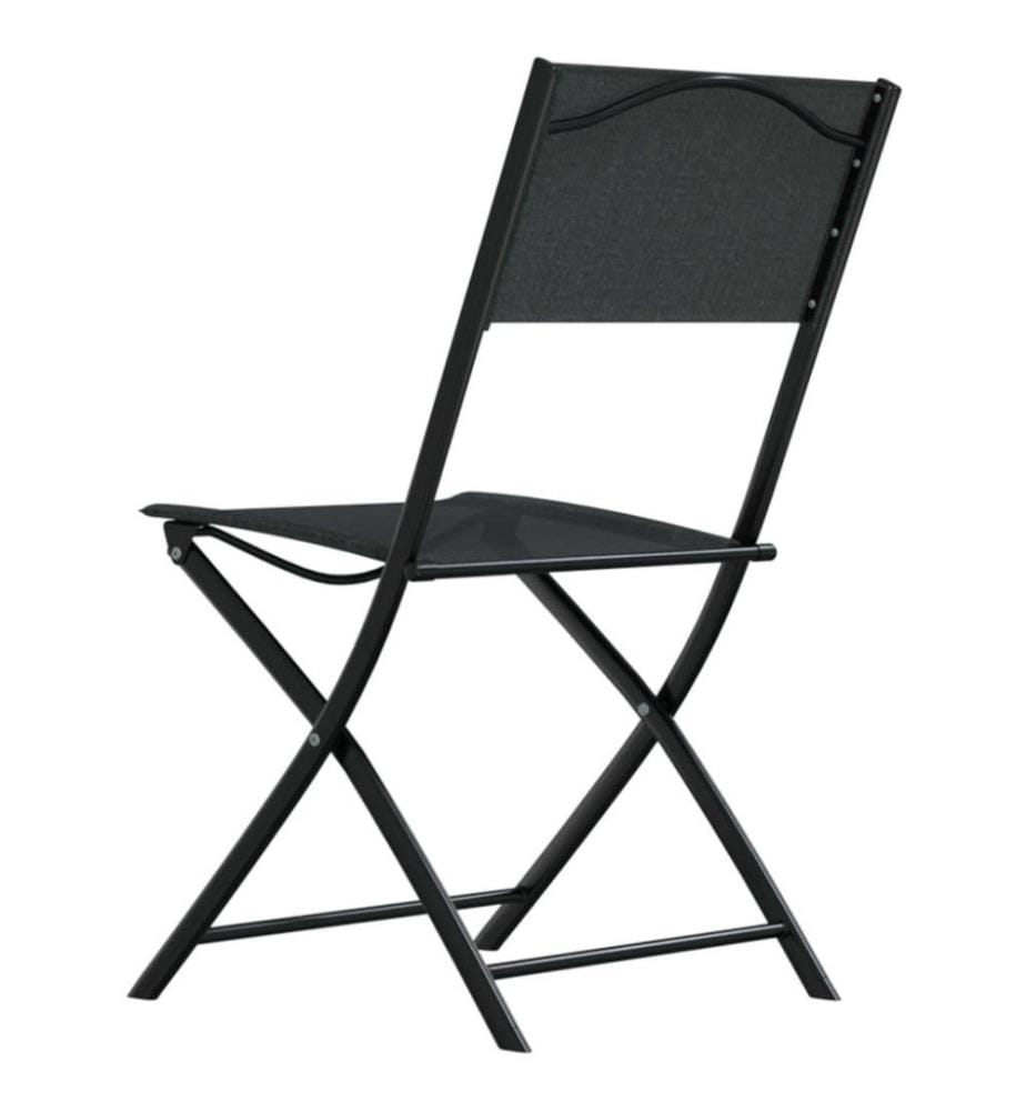 Klappbare Gartenstühle 4 Stk. Schwarz Stahl und Textilene