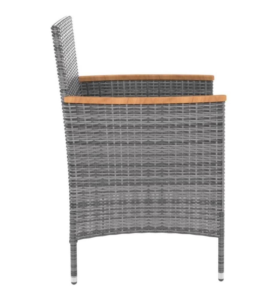 Garten-Essstühle 4 Stk. Poly Rattan Grau