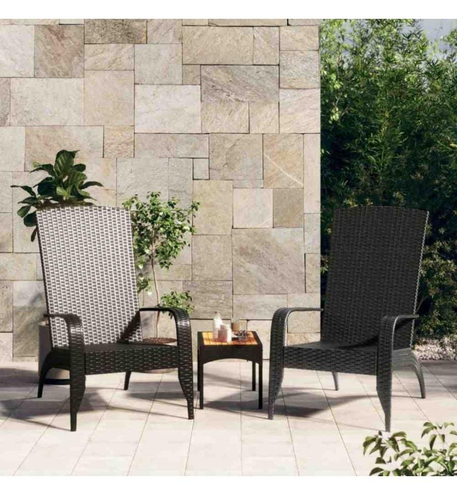 Adirondack-Gartenstuhl Schwarz Poly Rattan