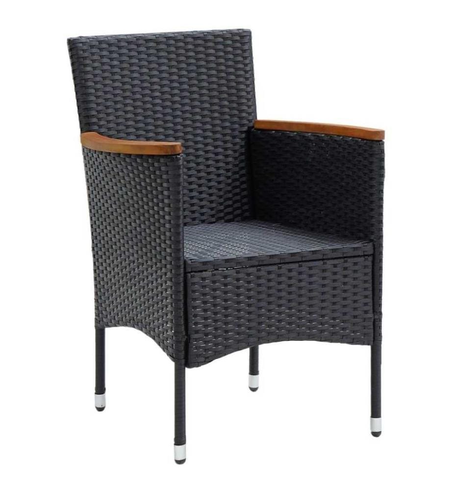 Garten-Essstühle 4 Stk. Poly Rattan Schwarz
