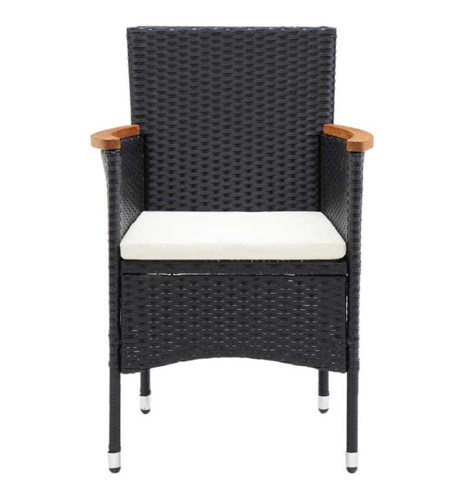 Garten-Essstühle 4 Stk. Poly Rattan Schwarz
