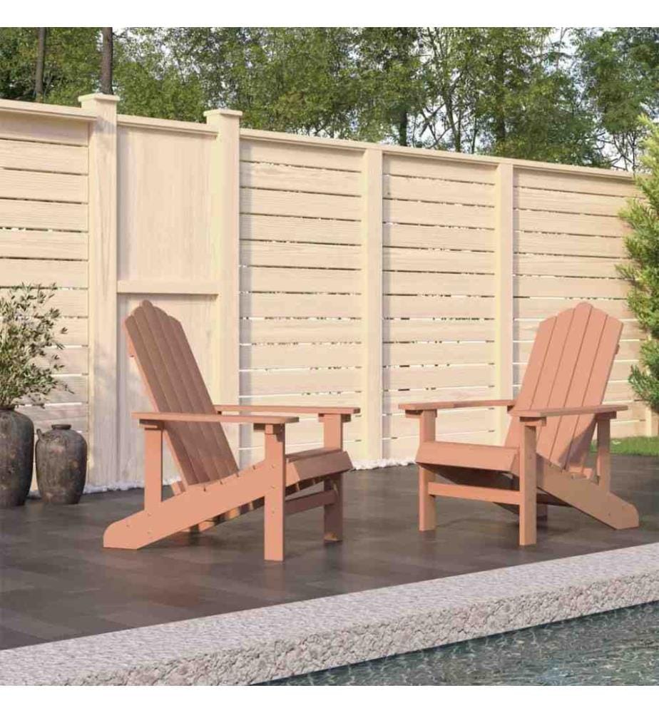 Chaises de jardin Adirondack 2 pcs PEHD Marron