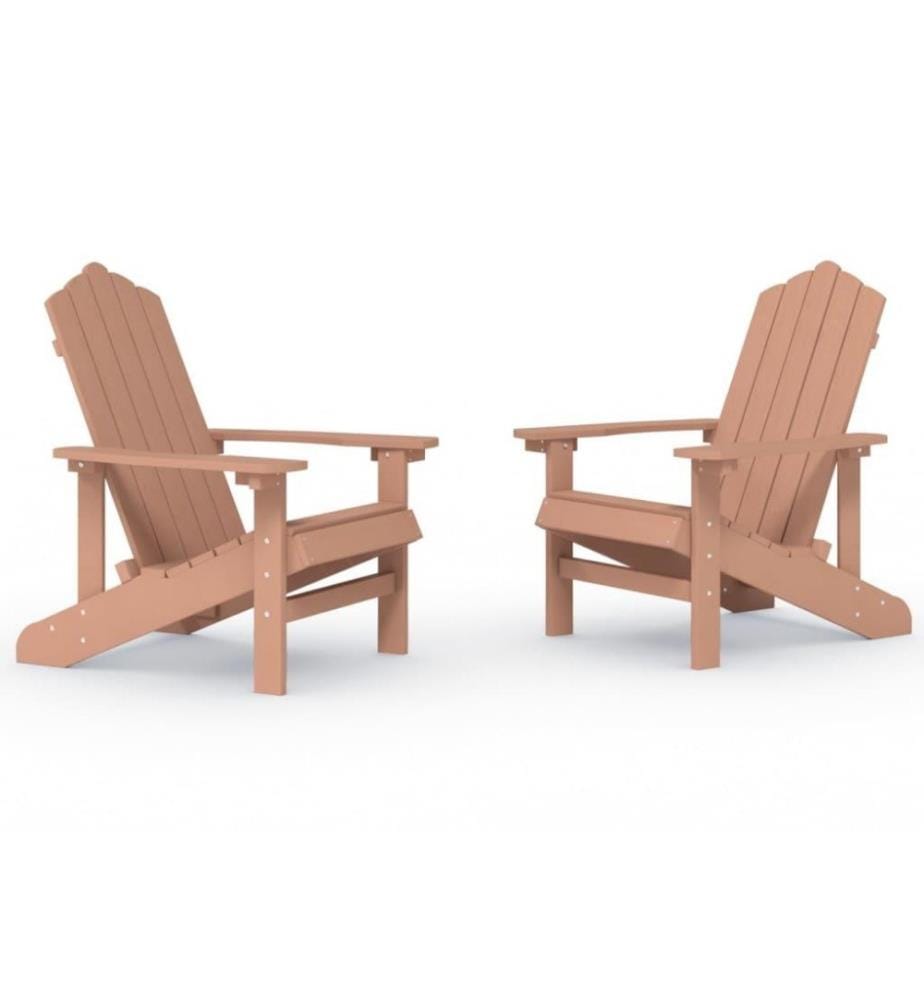 Chaises de jardin Adirondack 2 pcs PEHD Marron