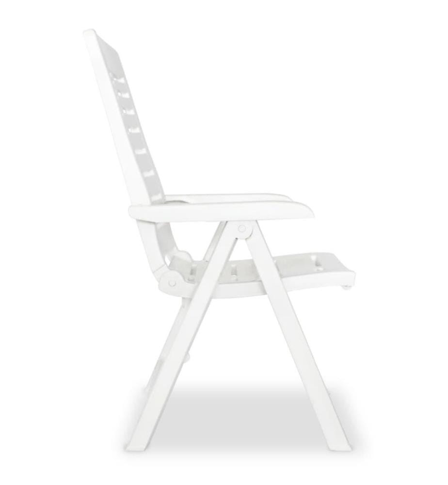 Garten-Liegestühle 4 Stk. Kunststoff Weiss