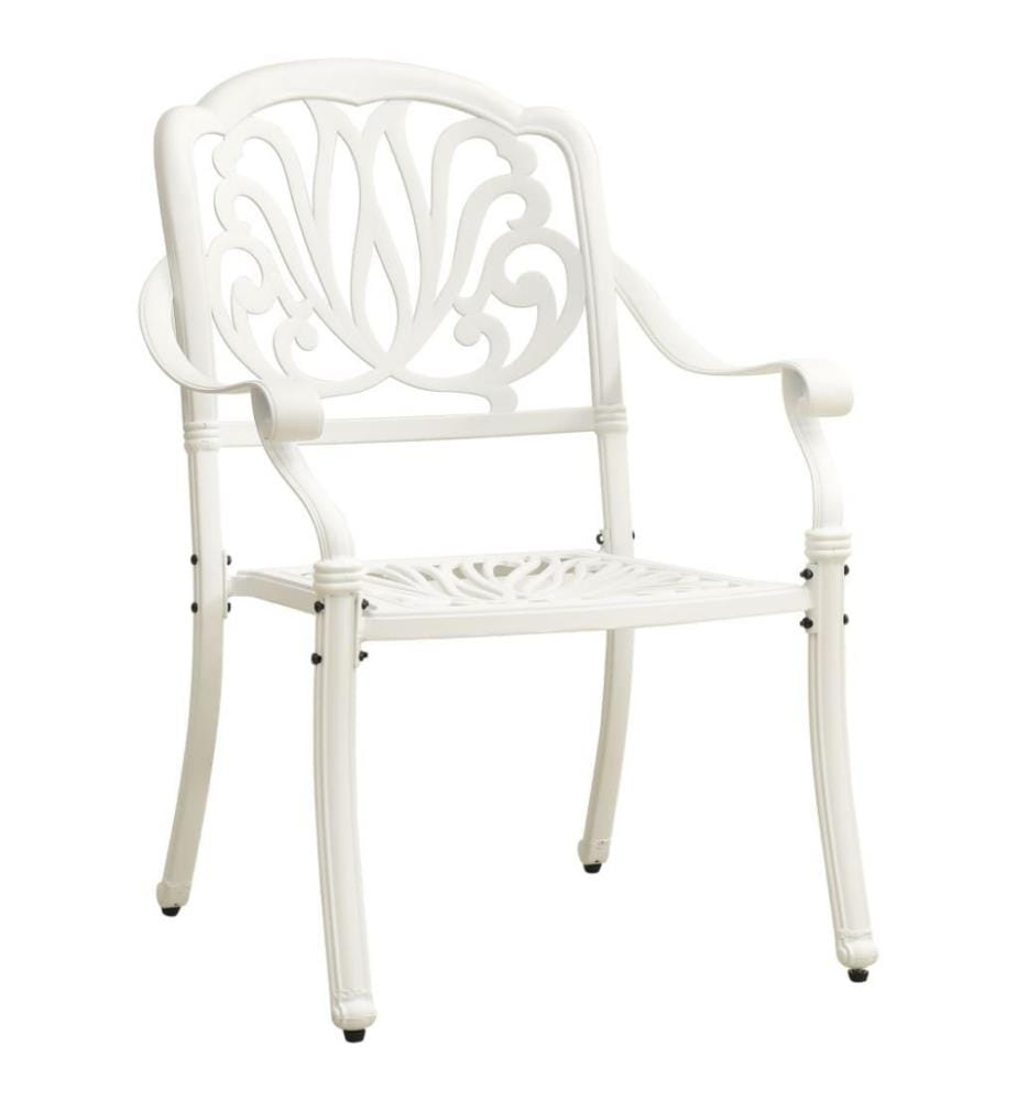 Chaises de jardin 2 pcs Aluminium coulé Blanc