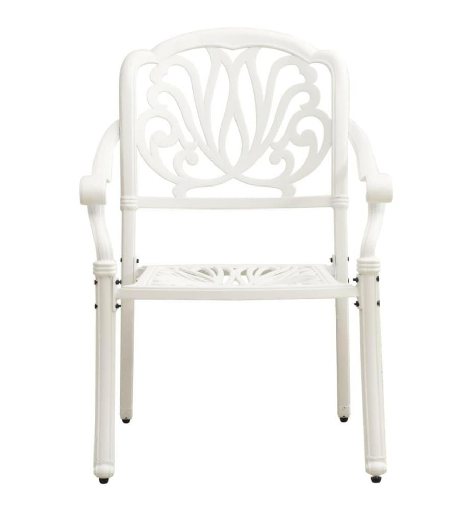 Chaises de jardin 2 pcs Aluminium coulé Blanc