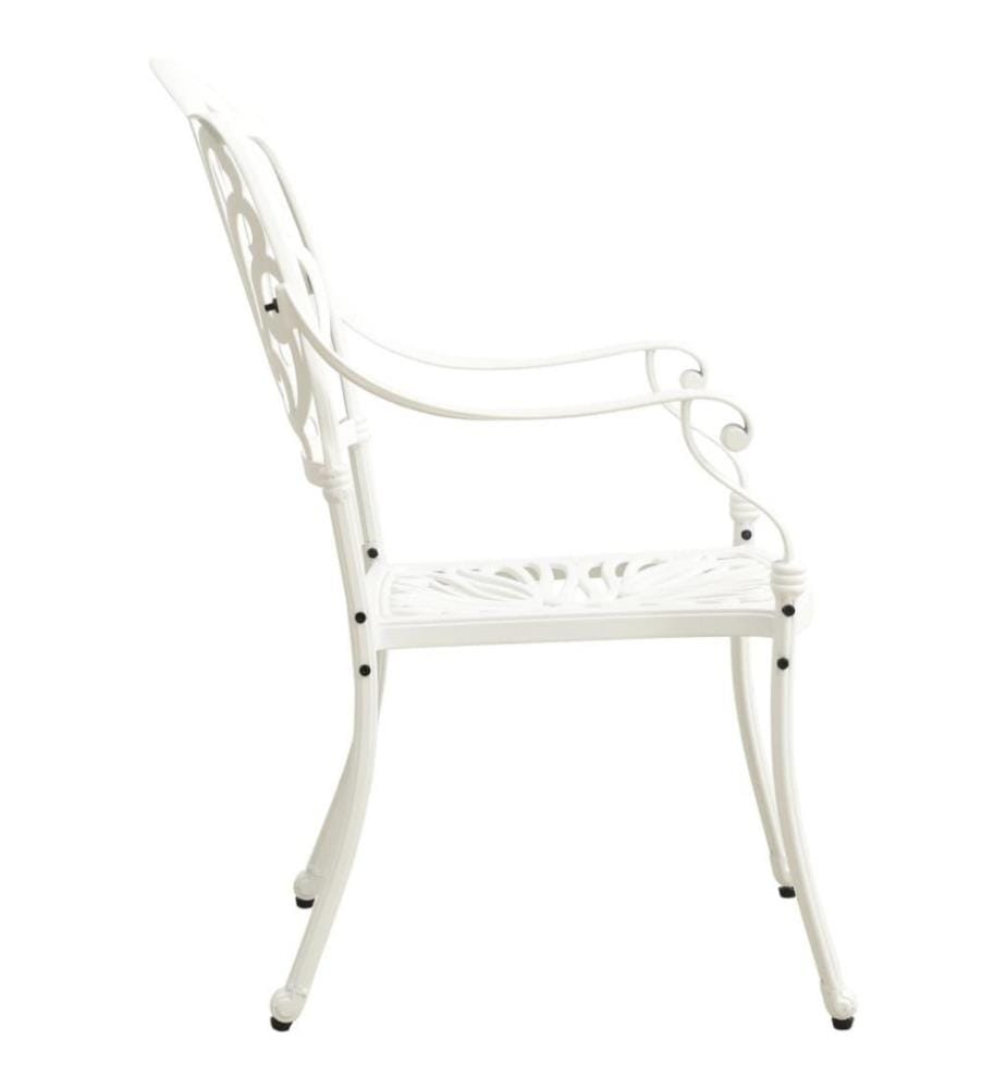 Chaises de jardin 2 pcs Aluminium coulé Blanc