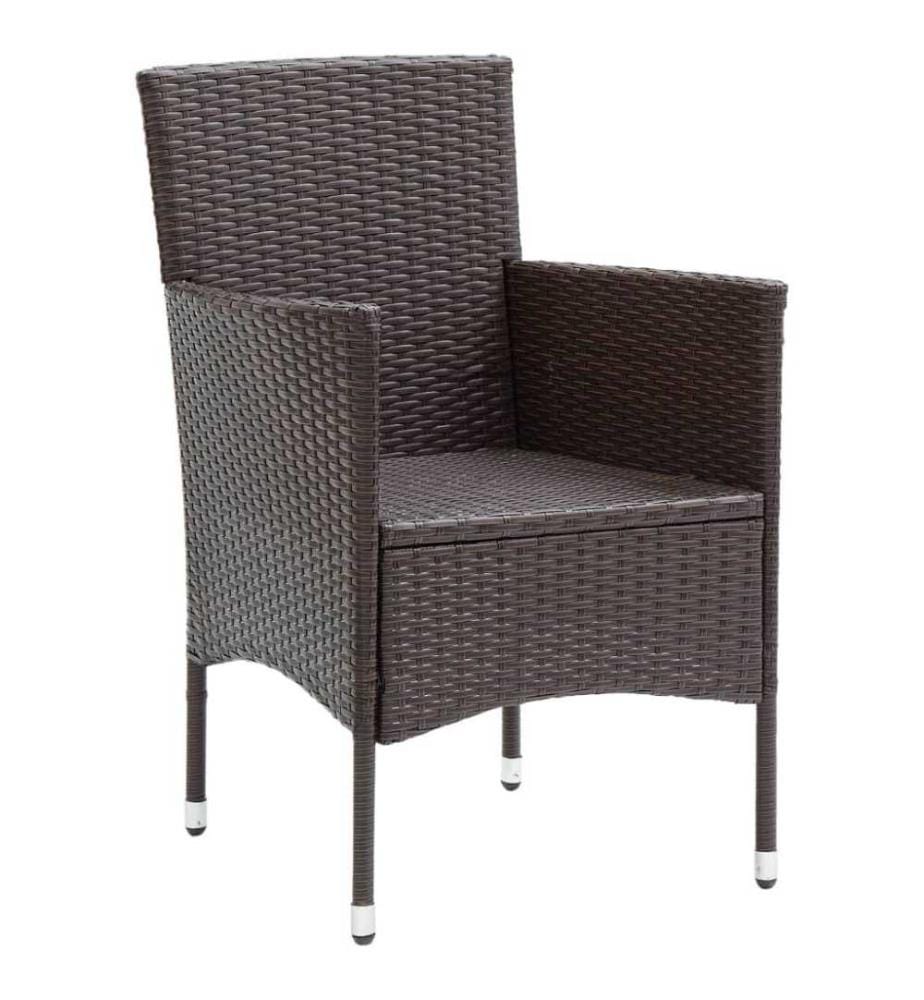 Garten-Essstühle 4 Stk. Poly Rattan Braun