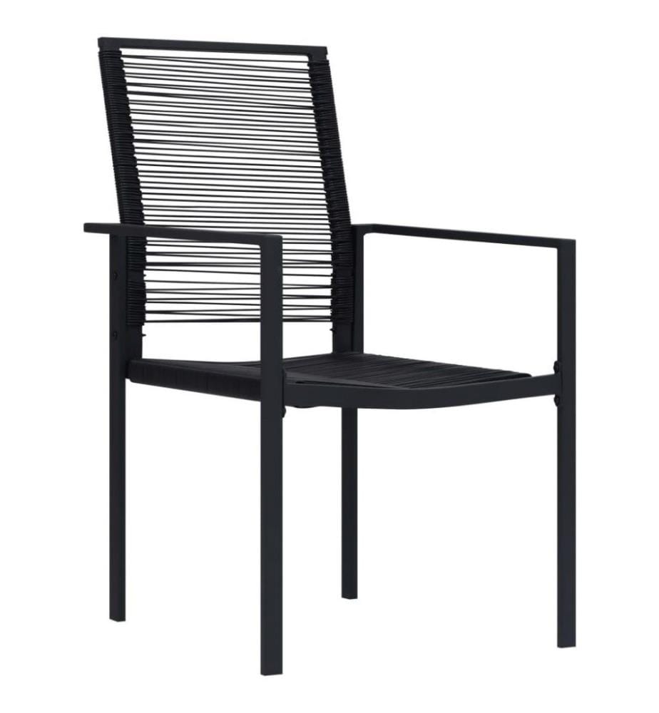 Chaises de jardin 4 pcs Rotin PVC Noir