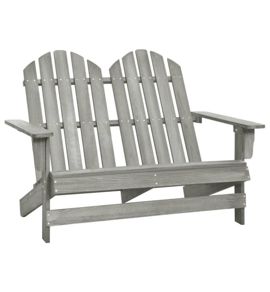 2-Sitzer Adirondack-Gartenbank Massivholz Tanne Grau