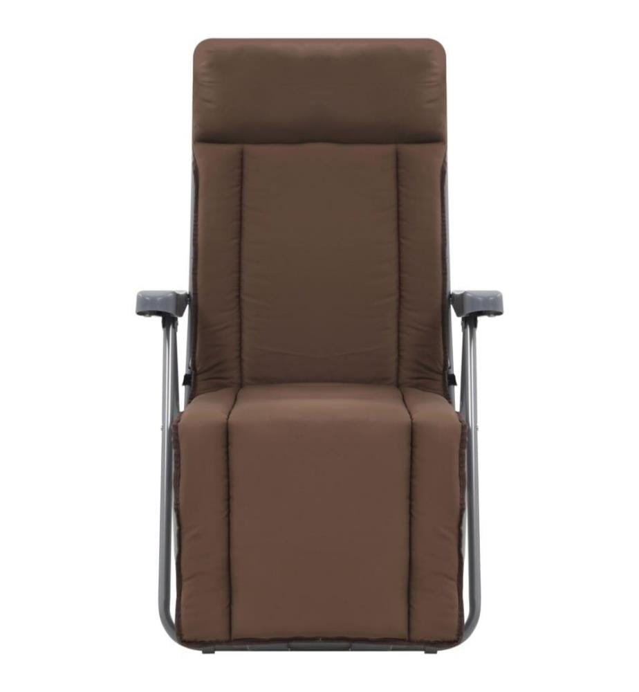 Chaises pliables de jardin avec coussins 2 pcs Marron
