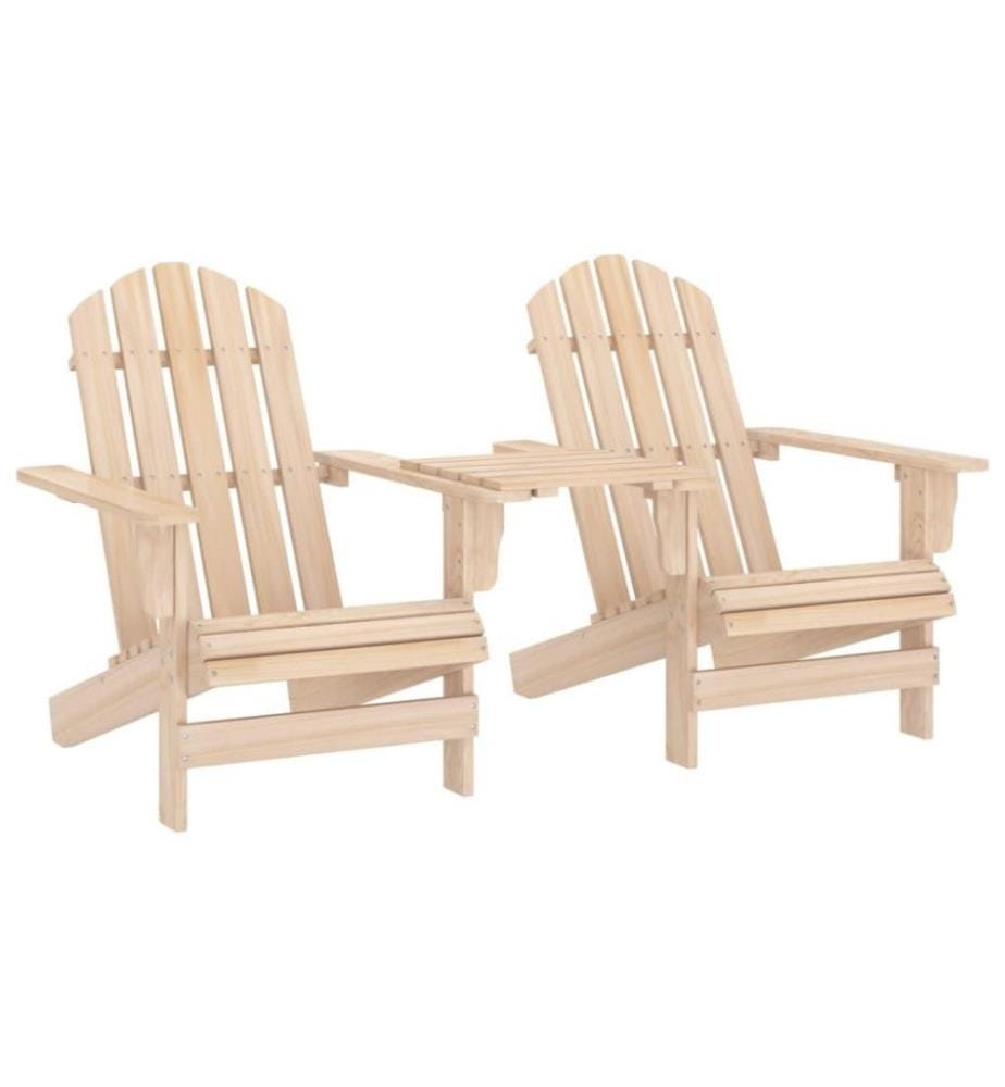 Chaises de jardin Adirondack avec table Bois de sapin solide