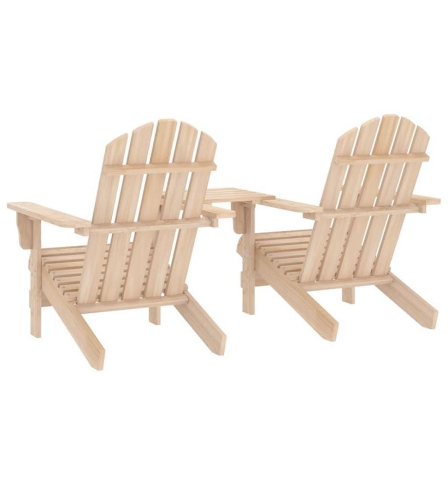 Chaises de jardin Adirondack avec table Bois de sapin solide