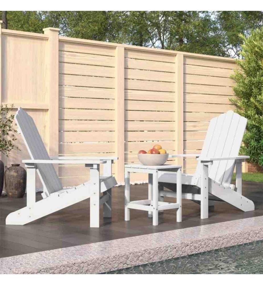 Adirondack-Gartenstühle mit Tisch HDPE Weiss