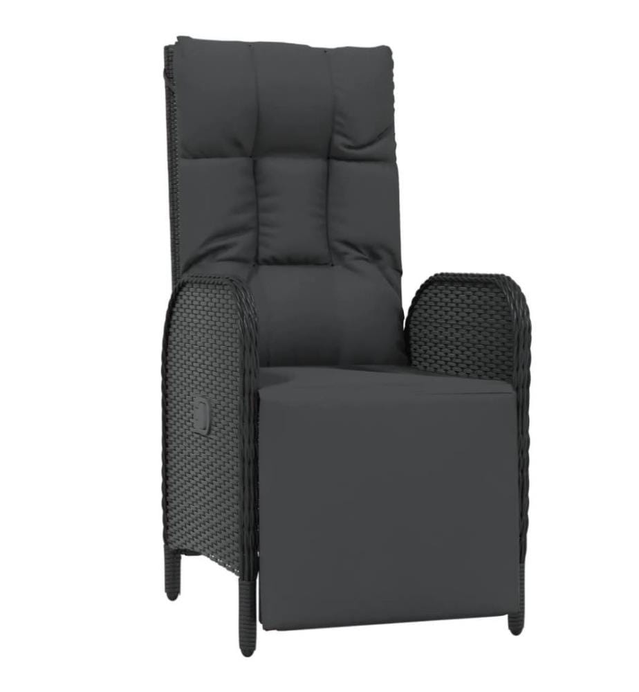 Garten-Relaxsessel mit Kissen 2 Stk. Poly Rattan Schwarz