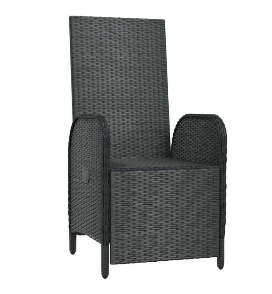 Garten-Relaxsessel mit Kissen 2 Stk. Poly Rattan Schwarz