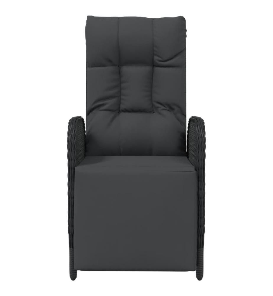 Garten-Relaxsessel mit Kissen 2 Stk. Poly Rattan Schwarz