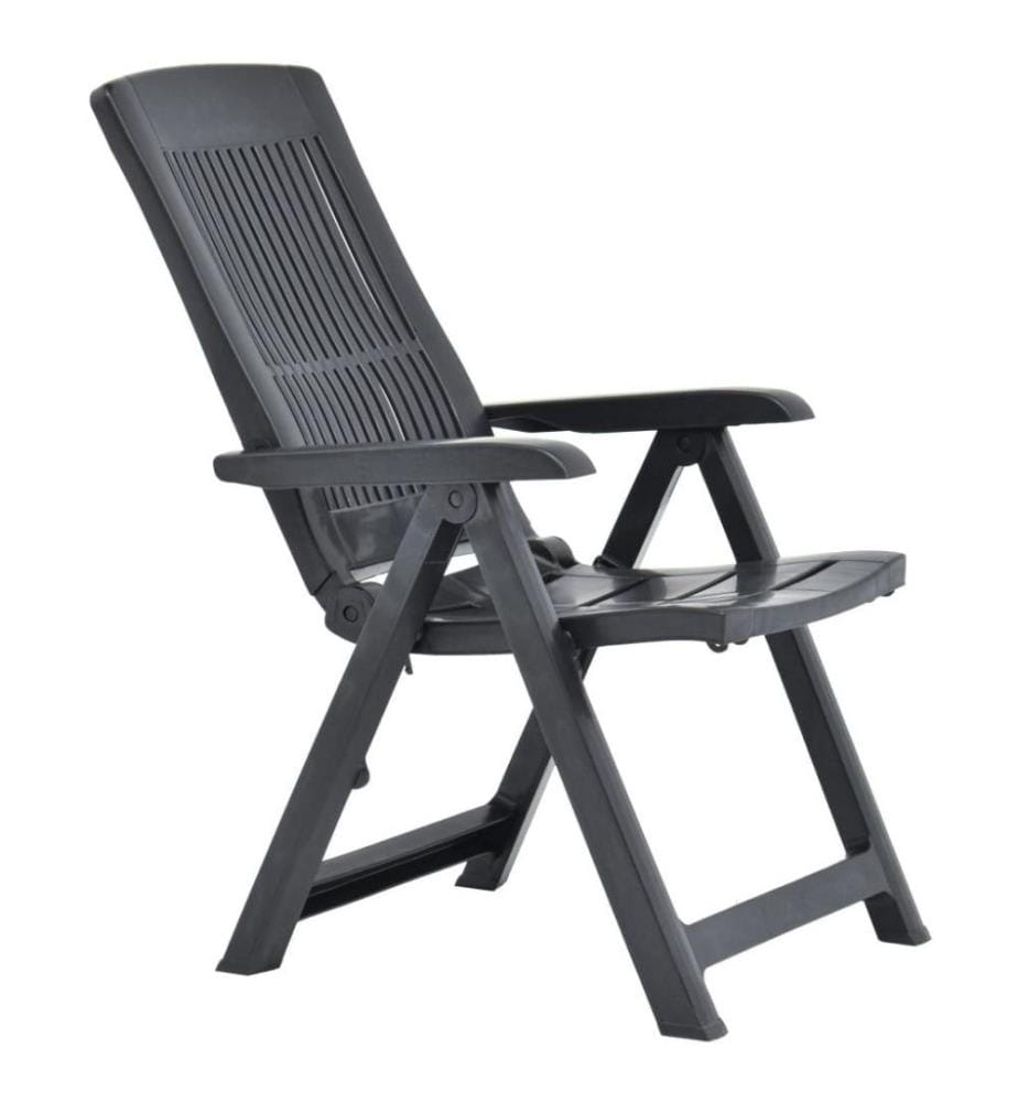 Verstellbare Gartenstühle 2 Stk. Kunststoff Anthrazit