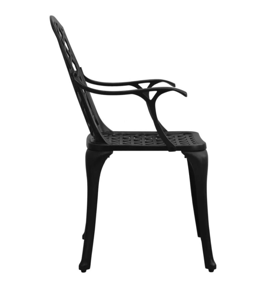 Chaises de jardin 4 pcs Aluminium coulé Noir
