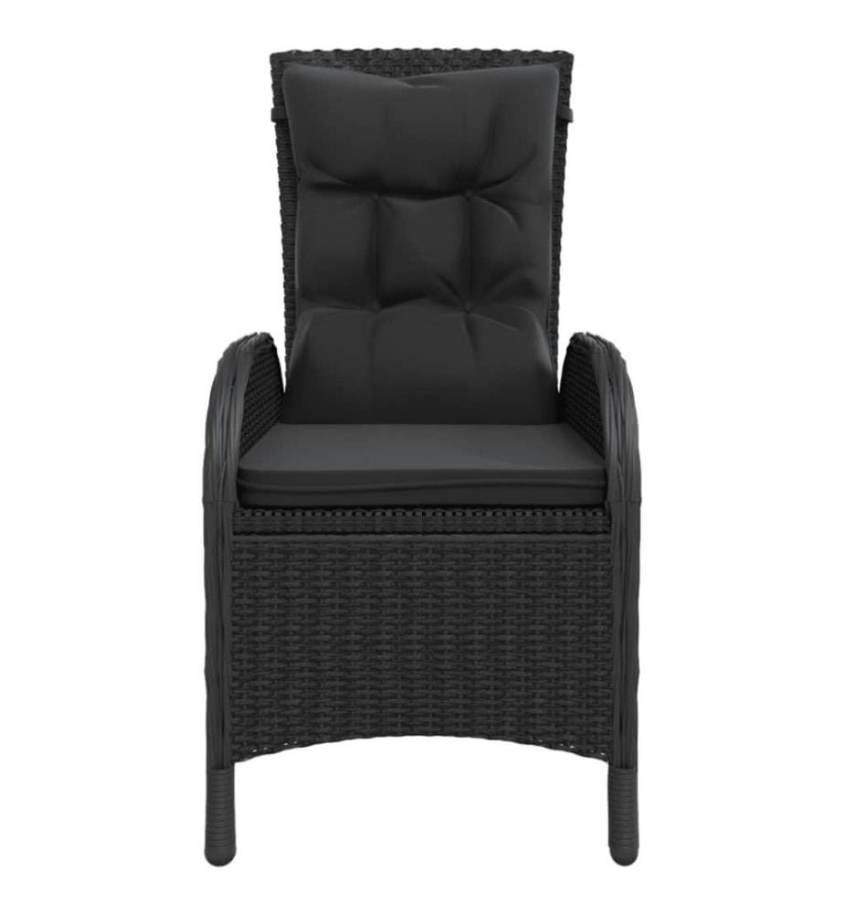 Gartenstühle 2 Stk. Poly Rattan Schwarz