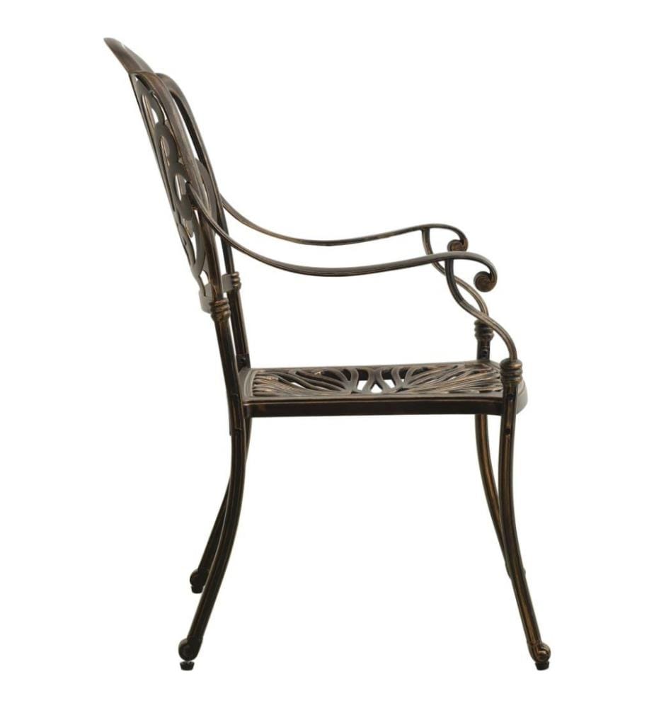Chaises de jardin 2 pcs Aluminium coulé Bronze