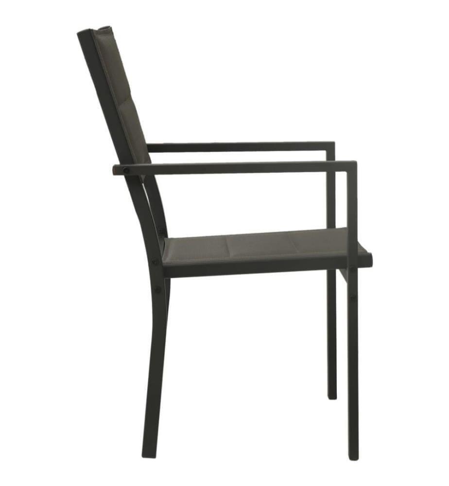 Chaises de jardin 4 pcs Textilène et acier Gris et anthracite