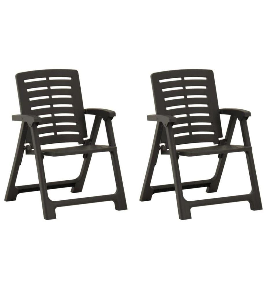 Chaises de jardin 2 pcs Plastique Anthracite