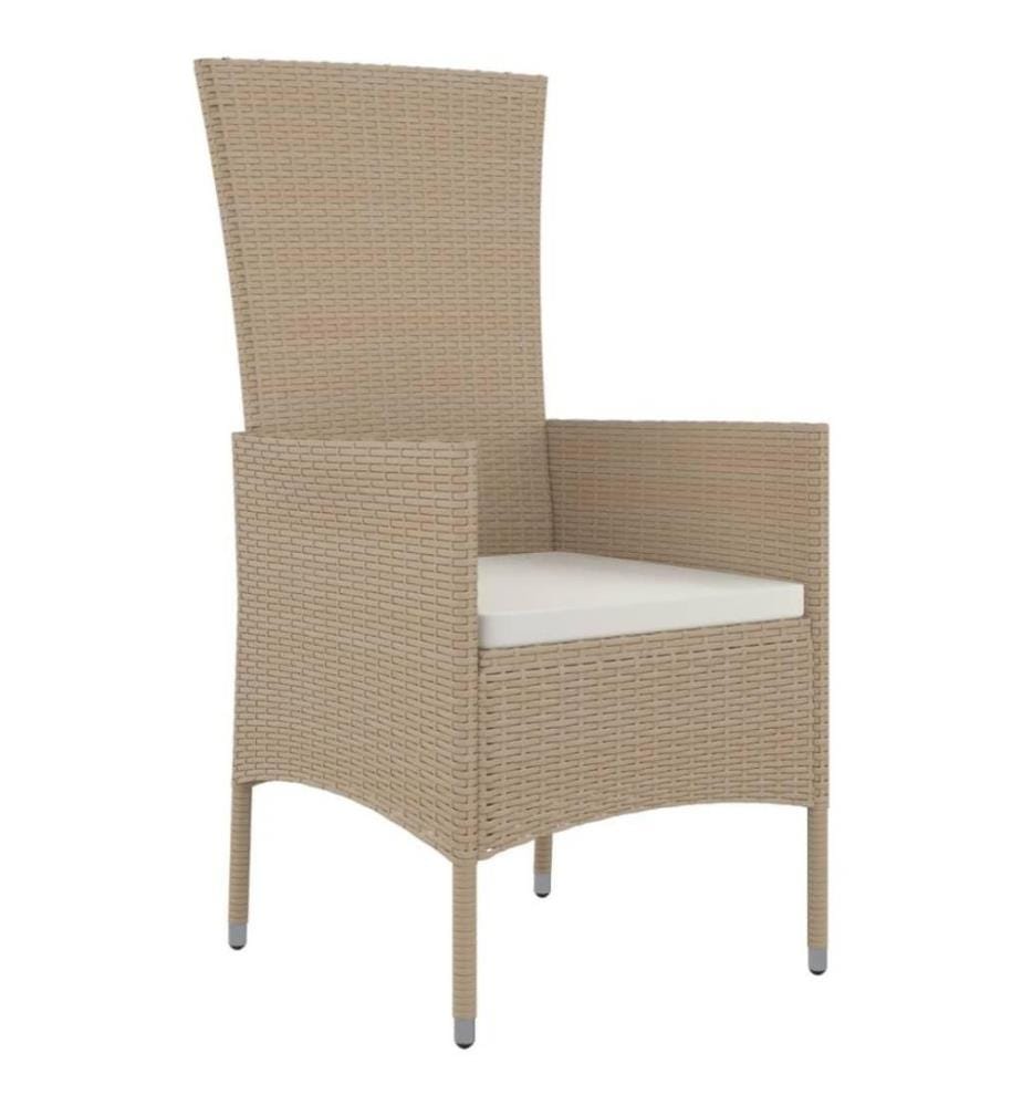 Gartenstühle mit Kissen 2 Stk. Poly Rattan Beige
