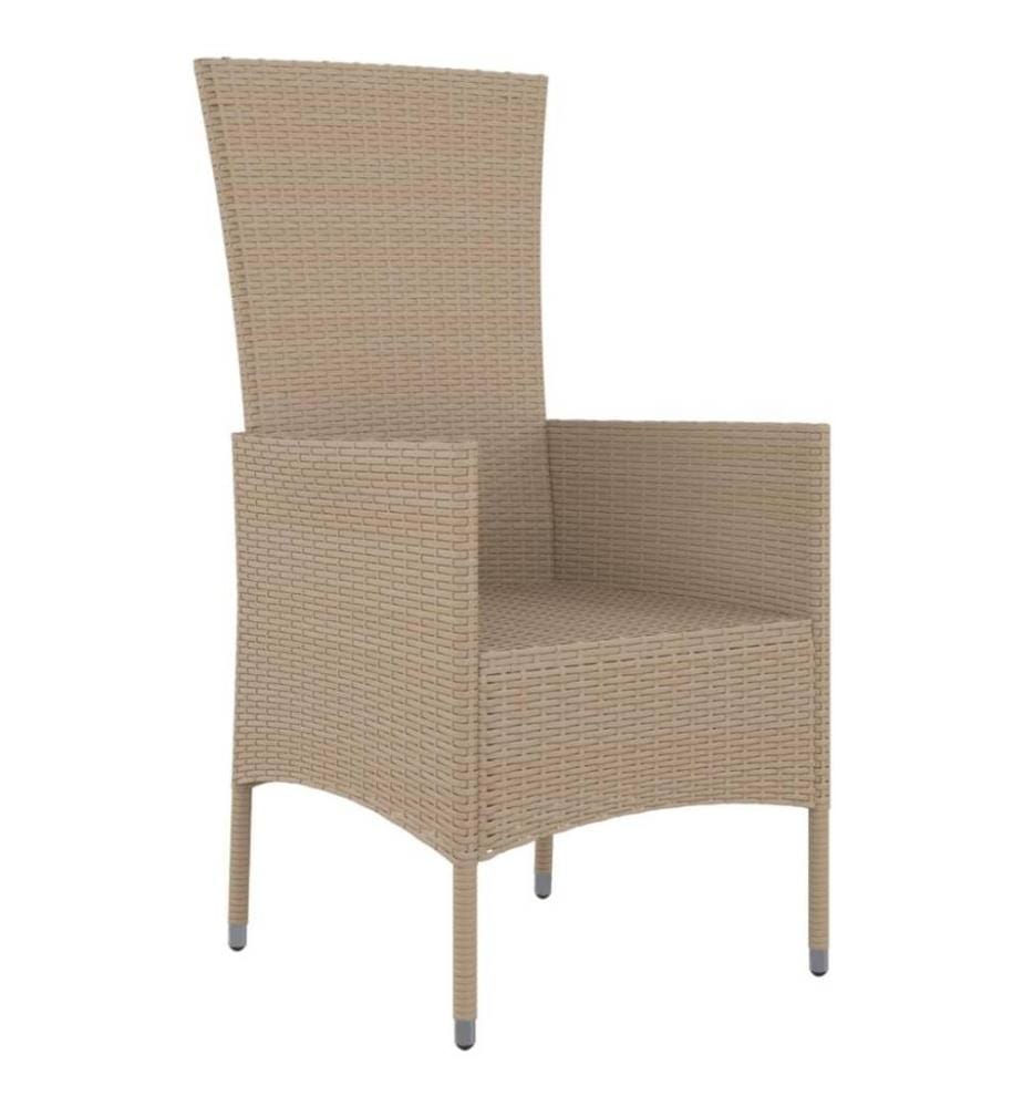 Gartenstühle mit Kissen 2 Stk. Poly Rattan Beige