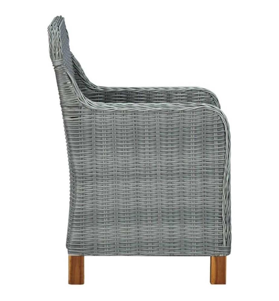 Gartenstühle mit Kissen 2 Stk. Poly Rattan Hellgrau
