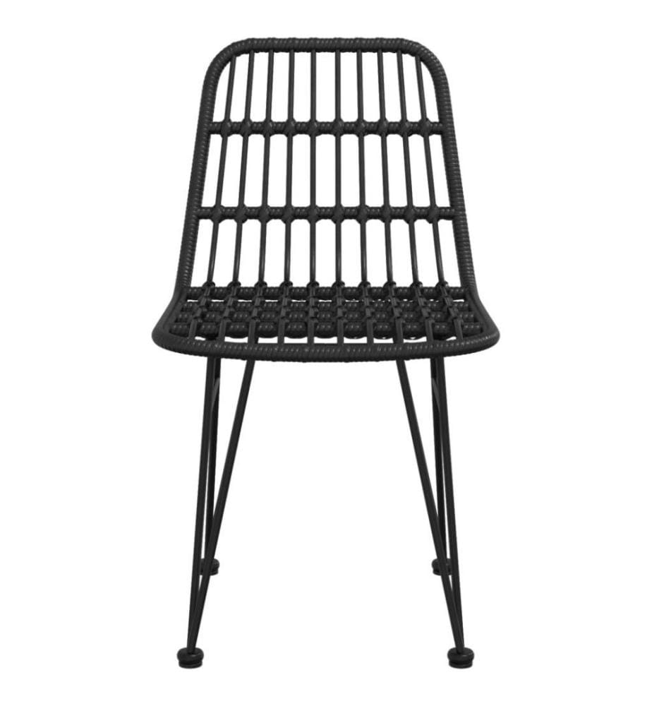 Chaises de jardin 2 pcs Noir 48x62x84 cm Résine tressée