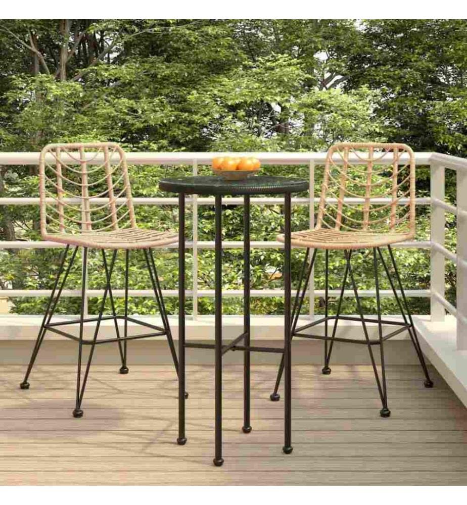 Tabourets de bar 2 pcs 45x56x103,5 cm Résine tressée et acier
