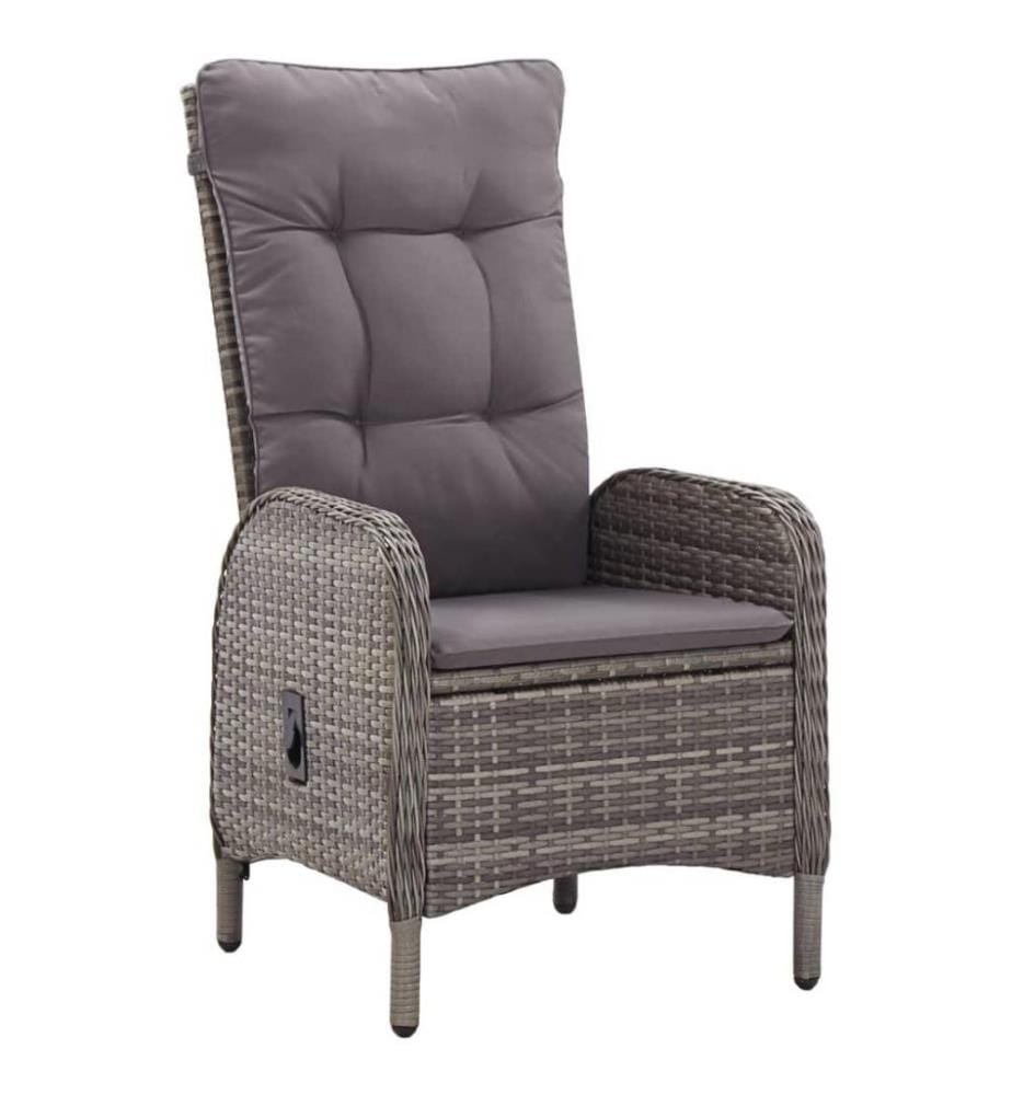 Gartenstühle 2 Stk. Poly Rattan Grau