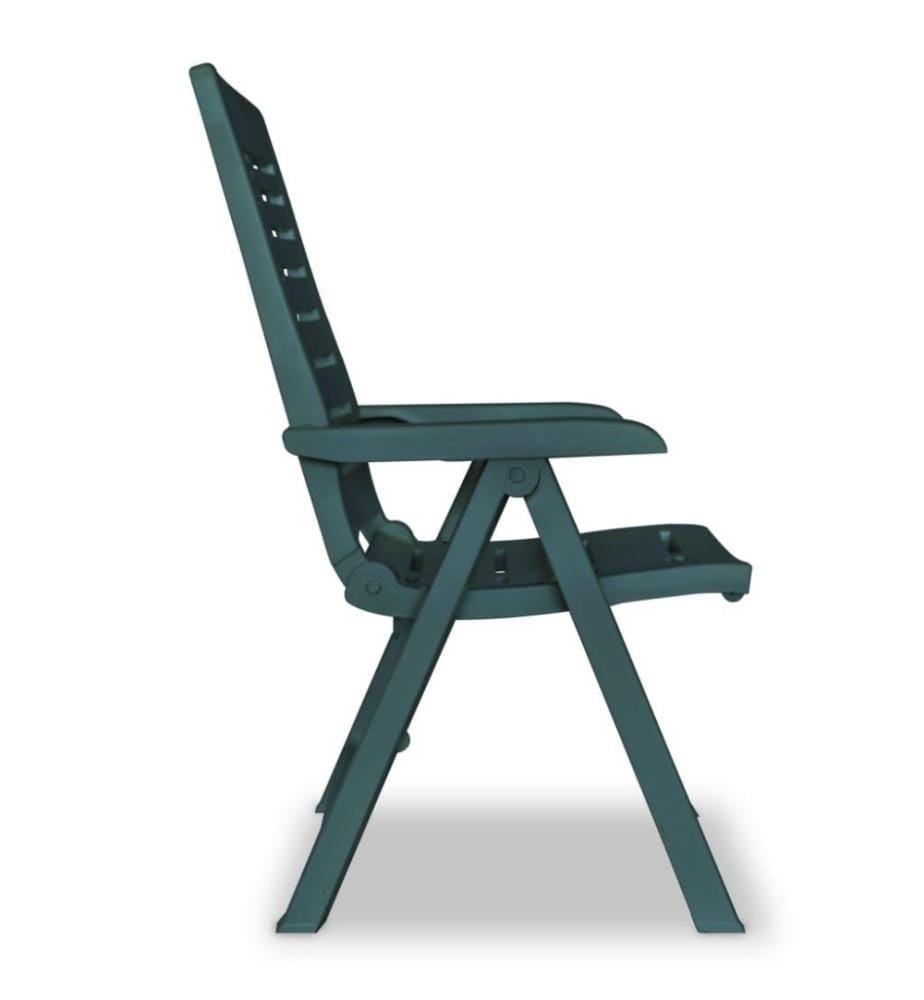 Chaises inclinables de jardin 4 pcs Plastique Vert