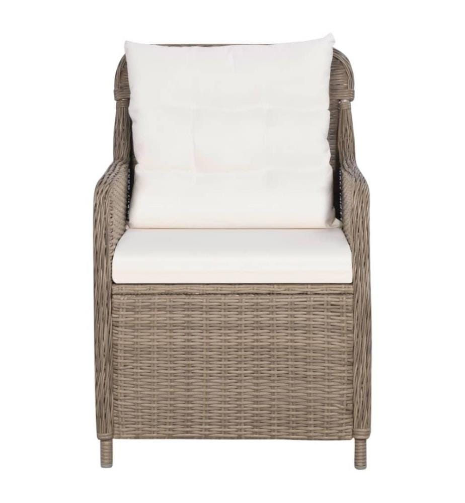 Gartenstühle mit Polstern 2 Stk. Poly Rattan Braun