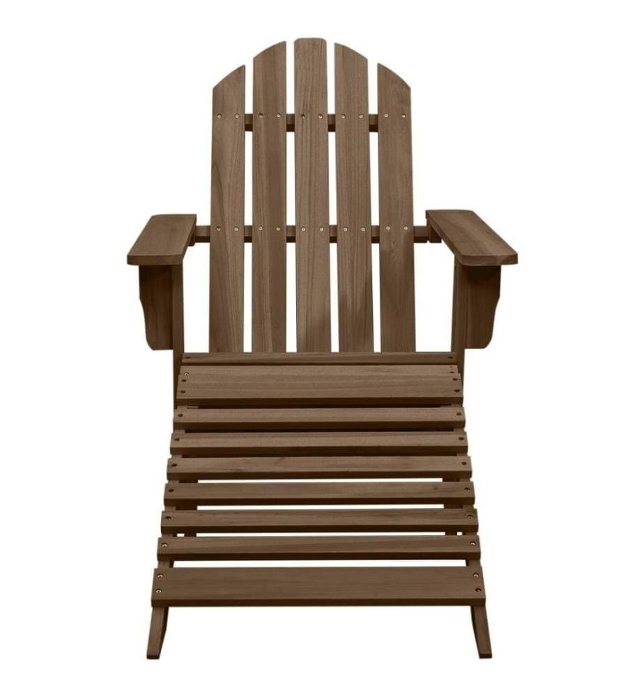 Gartensessel mit Fussstütze Holz Braun