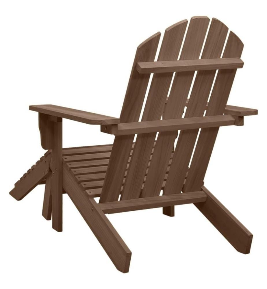 Gartensessel mit Fussstütze Holz Braun