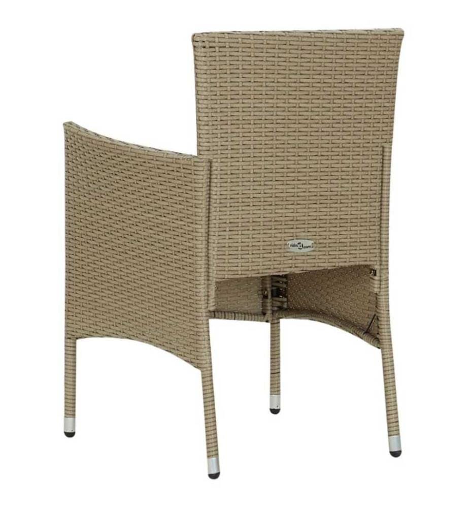 Garten-Essstühle 4 Stk. Poly Rattan Beige