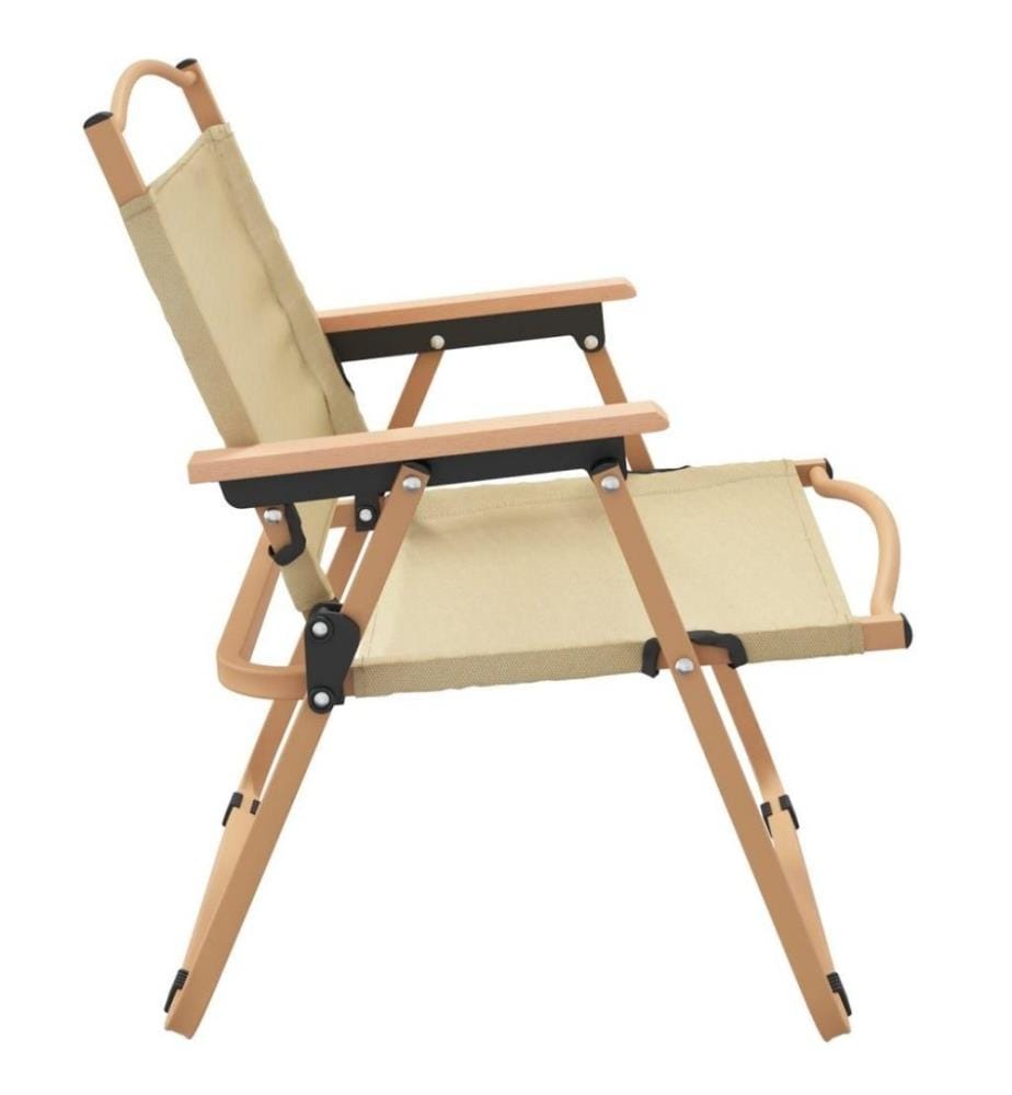 Campingstühle 2 Stk. Beige 54x43x59 cm Oxford-Gewebe