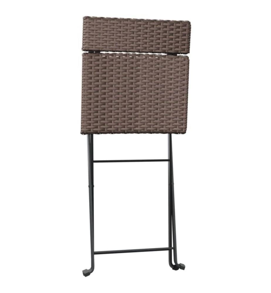 Bistrostühle 6 Stk. Klappbar Braun Poly Rattan und Stahl