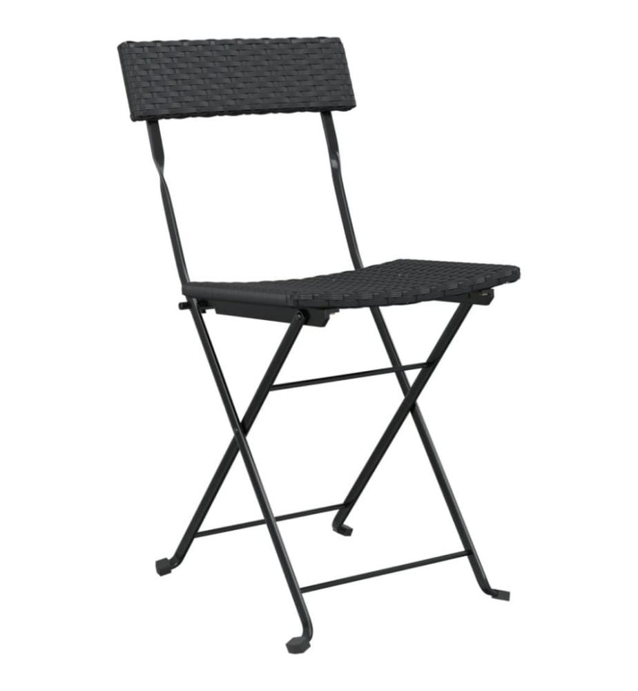 Bistrostühle 8 Stk. Klappbar Schwarz Poly Rattan und Stahl