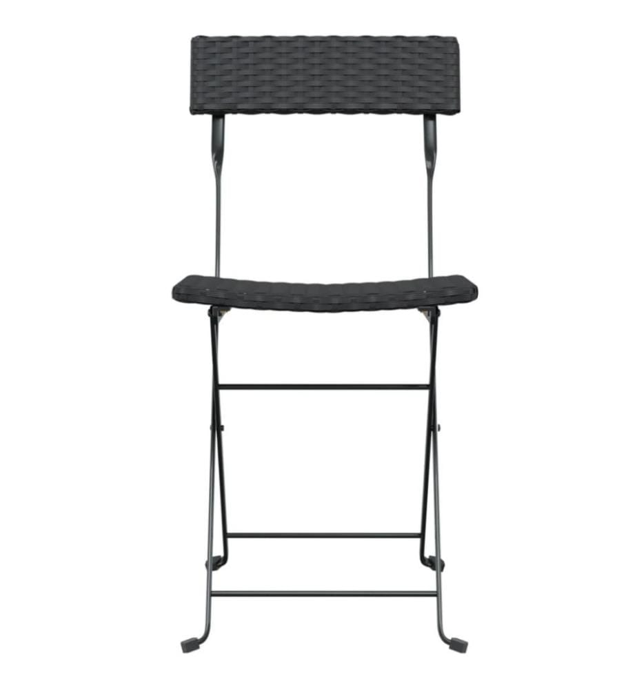 Bistrostühle 8 Stk. Klappbar Schwarz Poly Rattan und Stahl