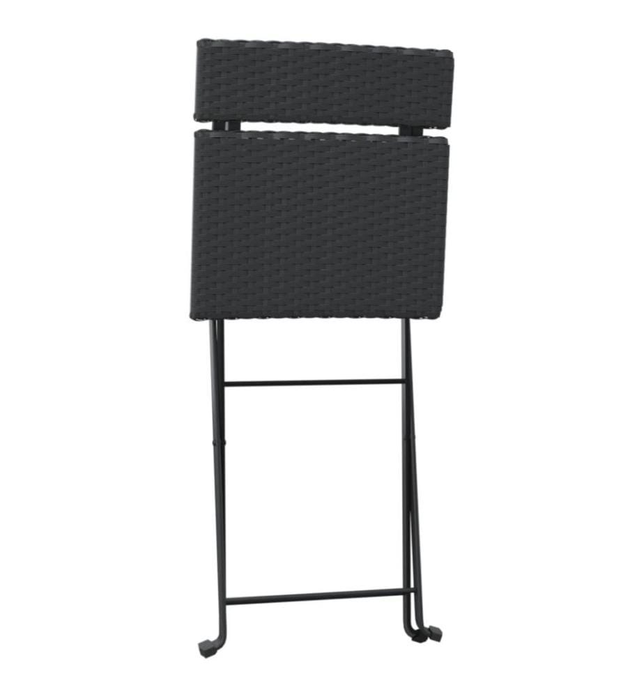 Bistrostühle 8 Stk. Klappbar Schwarz Poly Rattan und Stahl