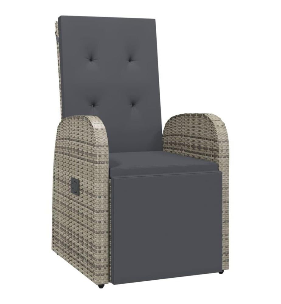 Ensemble de salle à manger de jardin 3 pcs avec coussins Gris