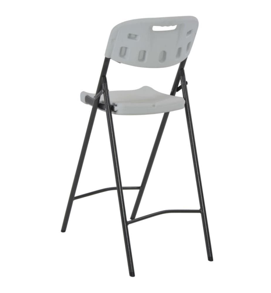 Klappbare Barstühle 2 Stk. HDPE und Stahl Weiss