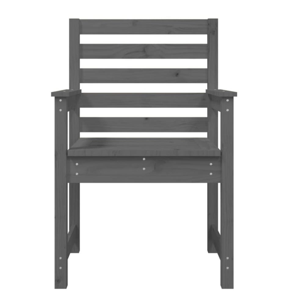Chaises de jardin 2 pcs gris 60x48x91 cm bois massif de pin
