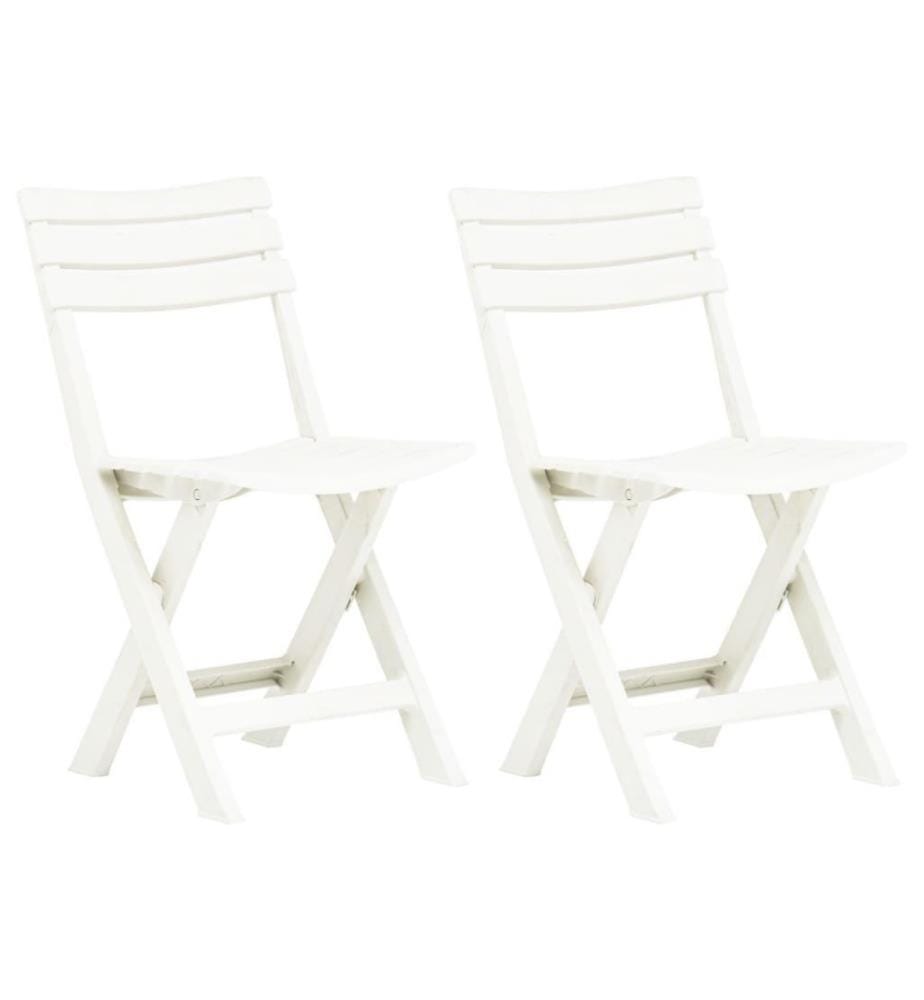 Klappbare Gartenstühle 2 Stk. Kunststoff Weiss