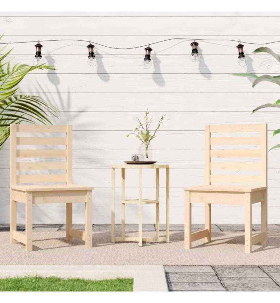 Chaises de jardin 2 pcs 40,5x48x91,5 cm bois massif de pin