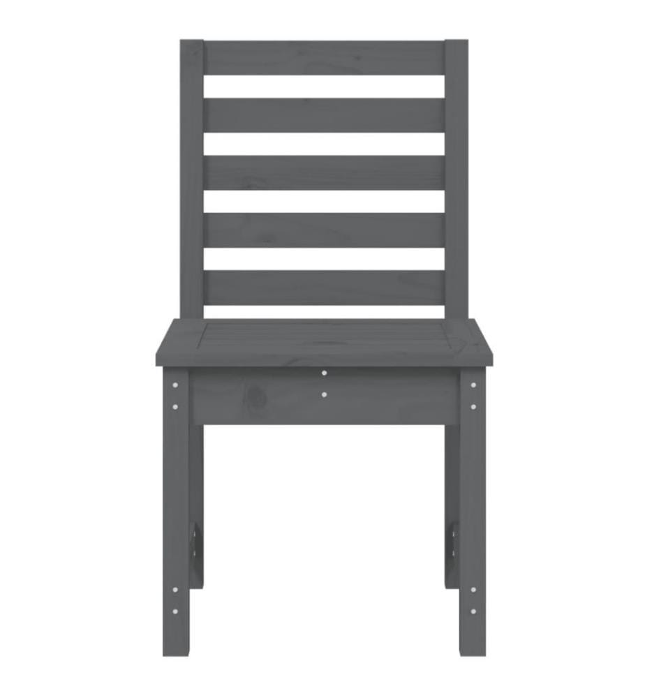 Chaises de jardin 2 pcs gris 40,5x48x91,5 cm bois massif de pin