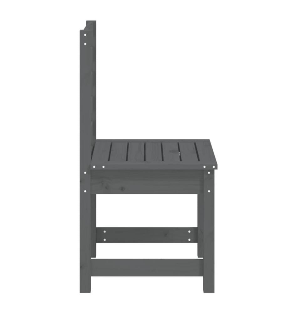 Chaises de jardin 2 pcs gris 40,5x48x91,5 cm bois massif de pin